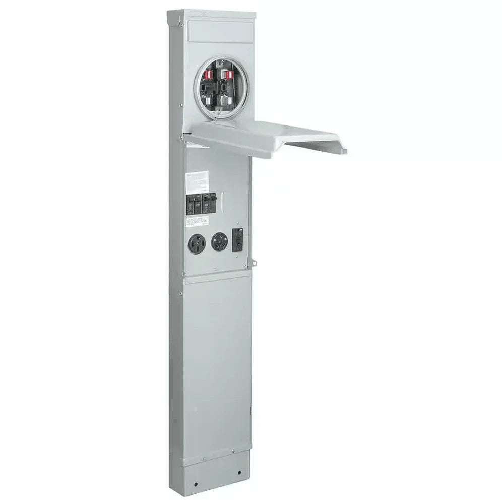 RING TYPE Pad Mount 50 amp, 30 amp & 20 amp Metered RV Pedestal - M075CP4010 - Outdoorsiness