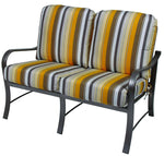 Rosetta Aluminum Outdoor Commercial Cushioned Loveseat - Outdoorsiness