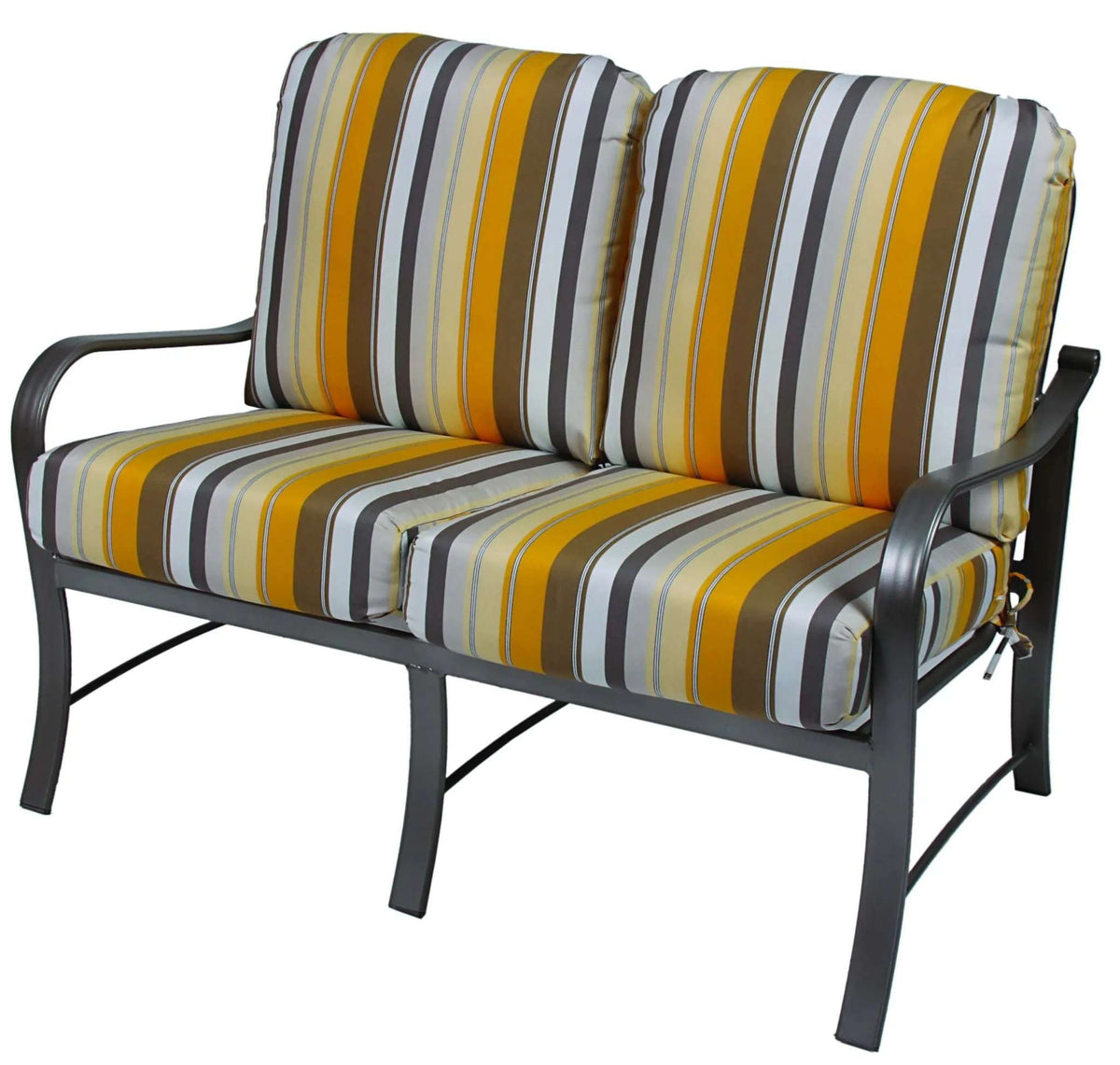 Rosetta Aluminum Outdoor Commercial Cushioned Loveseat - Outdoorsiness