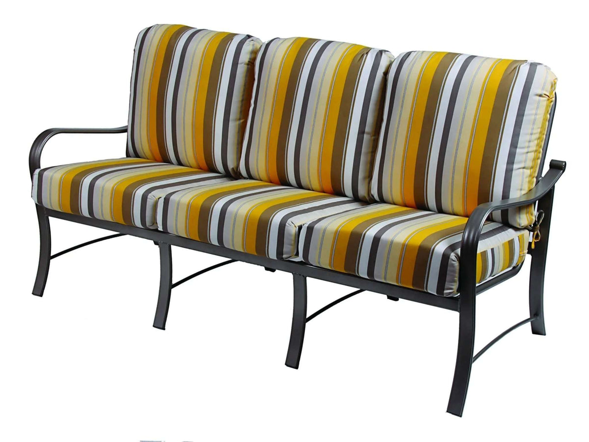 Rosetta Aluminum Outdoor Commercial Cushioned Sofa - Outdoorsiness