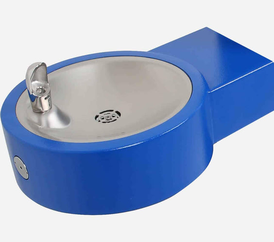 Round Stainless Steel Wall Mounted Drinking Fountain - Outdoorsiness
