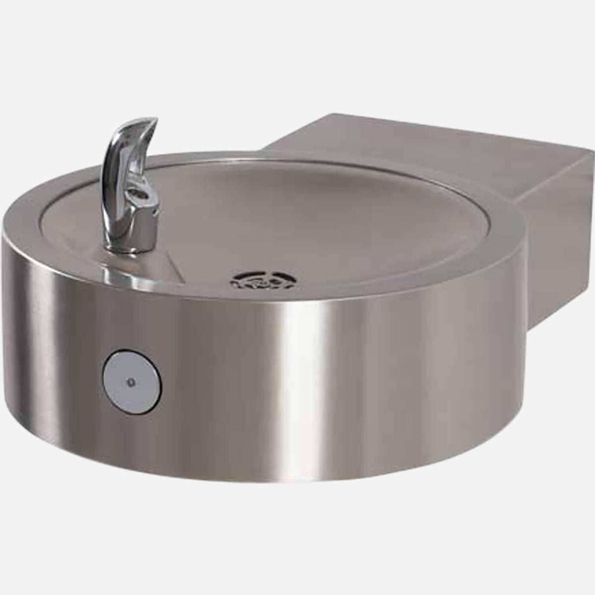 Round Stainless Steel Wall Mounted Drinking Fountain - Outdoorsiness