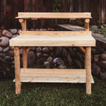 Rustic Northern White Cedar Log 4-Foot Potting Table – USA Made - Outdoorsiness