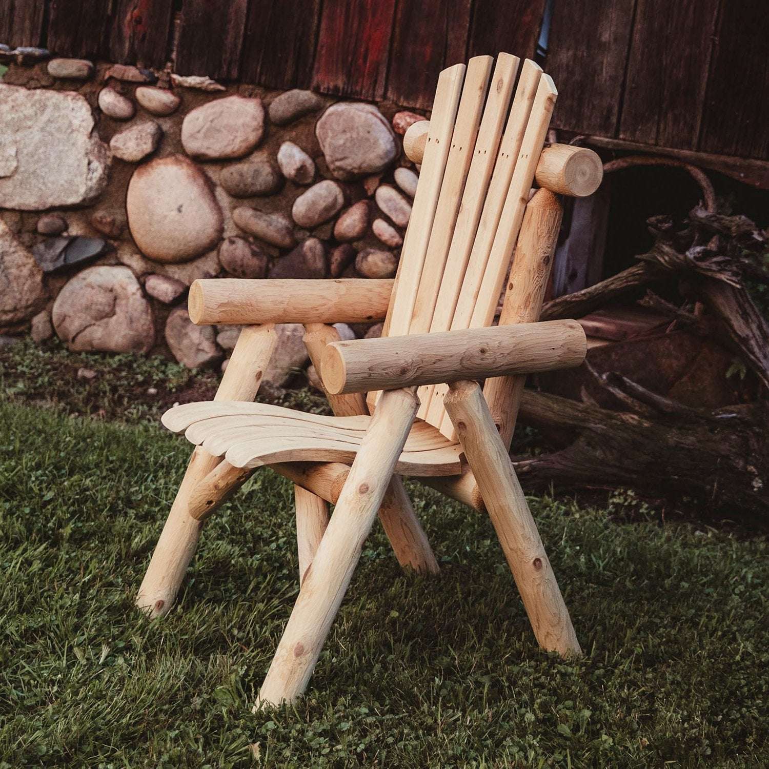 Rustic Northern White Cedar Log Dining Chair – USA Made - Outdoorsiness