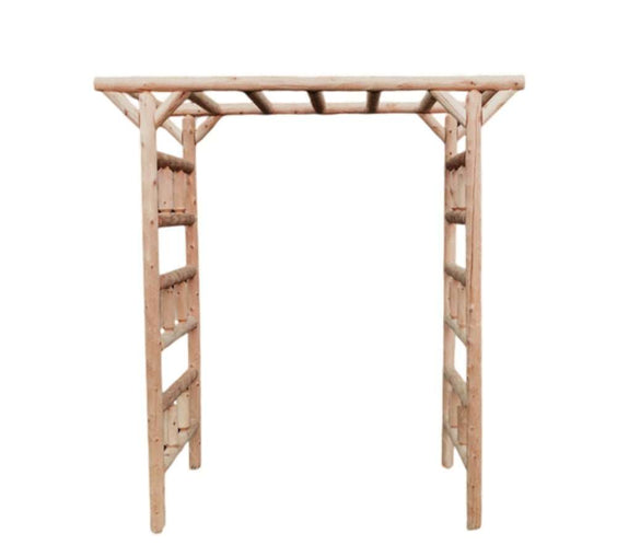 Rustic Northern White Cedar Log Large Garden Arbor – USA Made - Outdoorsiness