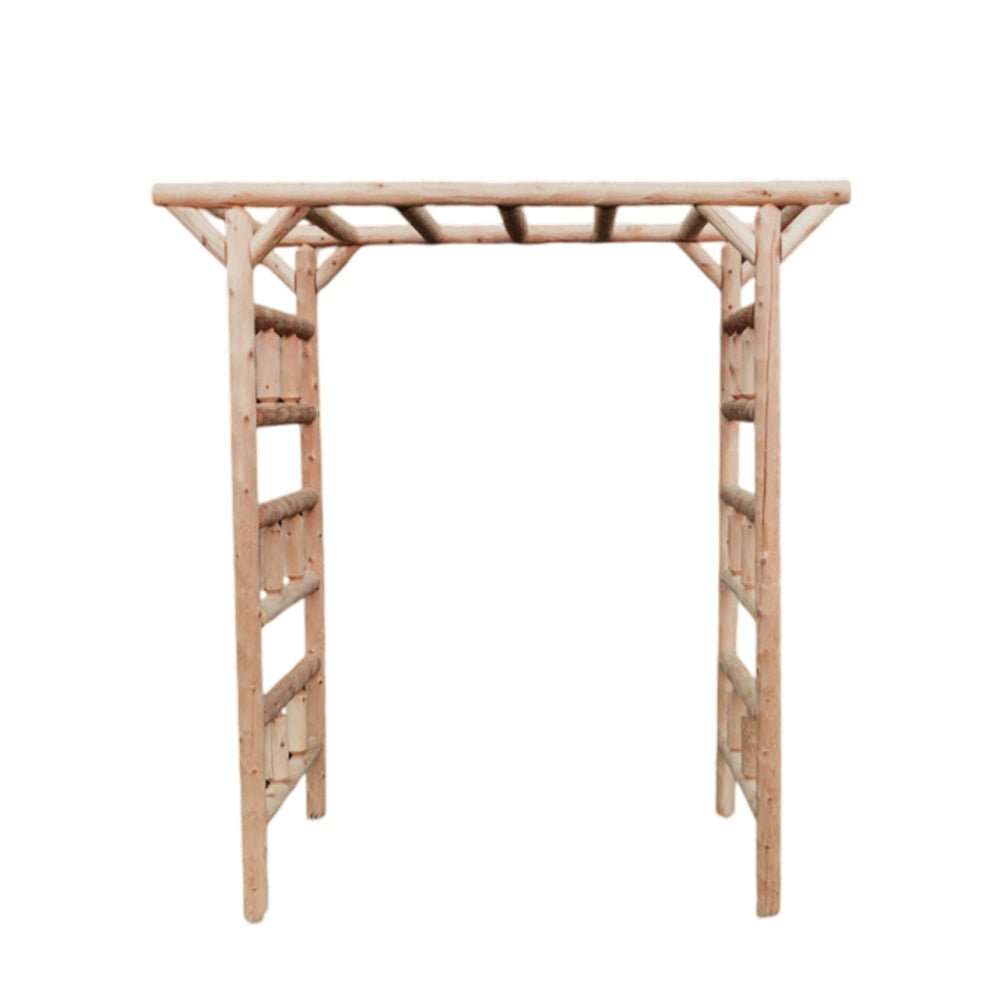 Rustic Northern White Cedar Log Large Garden Arbor – USA Made - Outdoorsiness