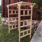 Rustic Northern White Cedar Log Large Garden Arbor – USA Made - Outdoorsiness