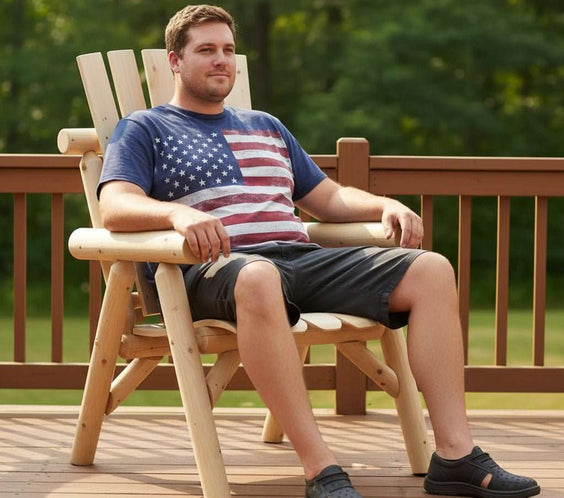 Rustic Northern White Cedar Log Lounge Chair – USA Made - Outdoorsiness