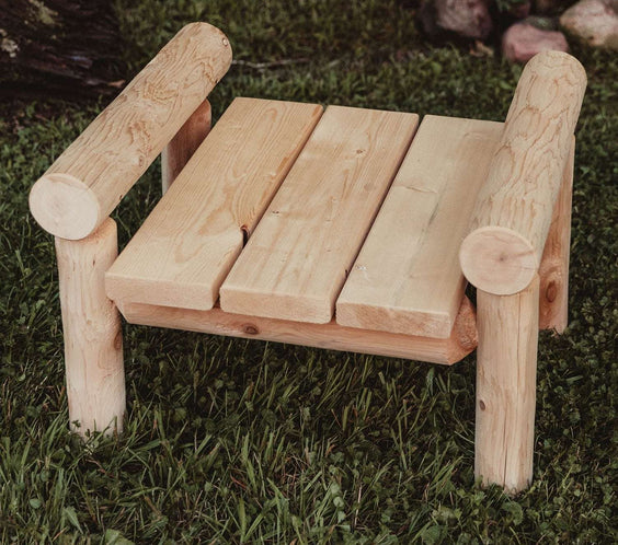 Rustic Northern White Cedar Log Ottoman – USA Made - Outdoorsiness