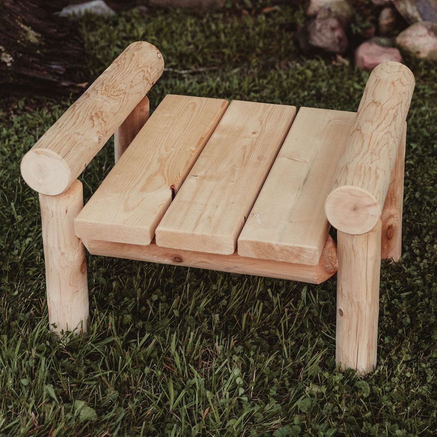 Rustic Northern White Cedar Log Ottoman – USA Made - Outdoorsiness