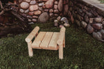 Rustic Northern White Cedar Log Ottoman – USA Made - Outdoorsiness