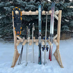 Rustic Northern White Cedar Log Ski & Snowboard Storage Rack – USA Made - Outdoorsiness
