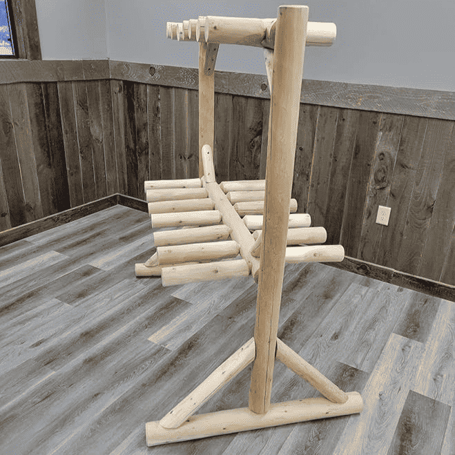Rustic Northern White Cedar Log Ski & Snowboard Storage Rack – USA Made - Outdoorsiness