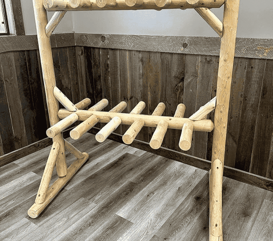 Rustic Northern White Cedar Log Ski & Snowboard Storage Rack – USA Made - Outdoorsiness