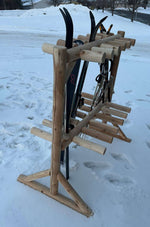 Rustic Northern White Cedar Log Ski & Snowboard Storage Rack – USA Made - Outdoorsiness