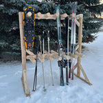 Rustic Northern White Cedar Log Ski & Snowboard Storage Rack – USA Made - Outdoorsiness