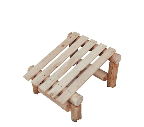 Rustic Northern White Cedar Log Slanted Ottoman – USA Made - Outdoorsiness