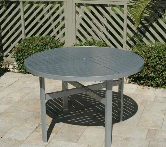 Skyline 42in Heavy Duty Aluminum Commercial Pool Patio Table – Punched Top - Outdoorsiness