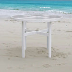 Skyline 42in Round Heavy Duty Acrylic Commercial Pool Patio Table – Aluminum Frame - Outdoorsiness