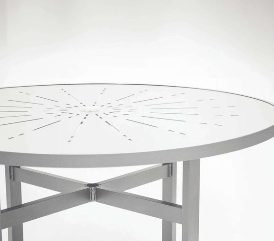 Skyline 48in Heavy Duty Aluminum Commercial Pool Patio Table – Punched Top - Outdoorsiness
