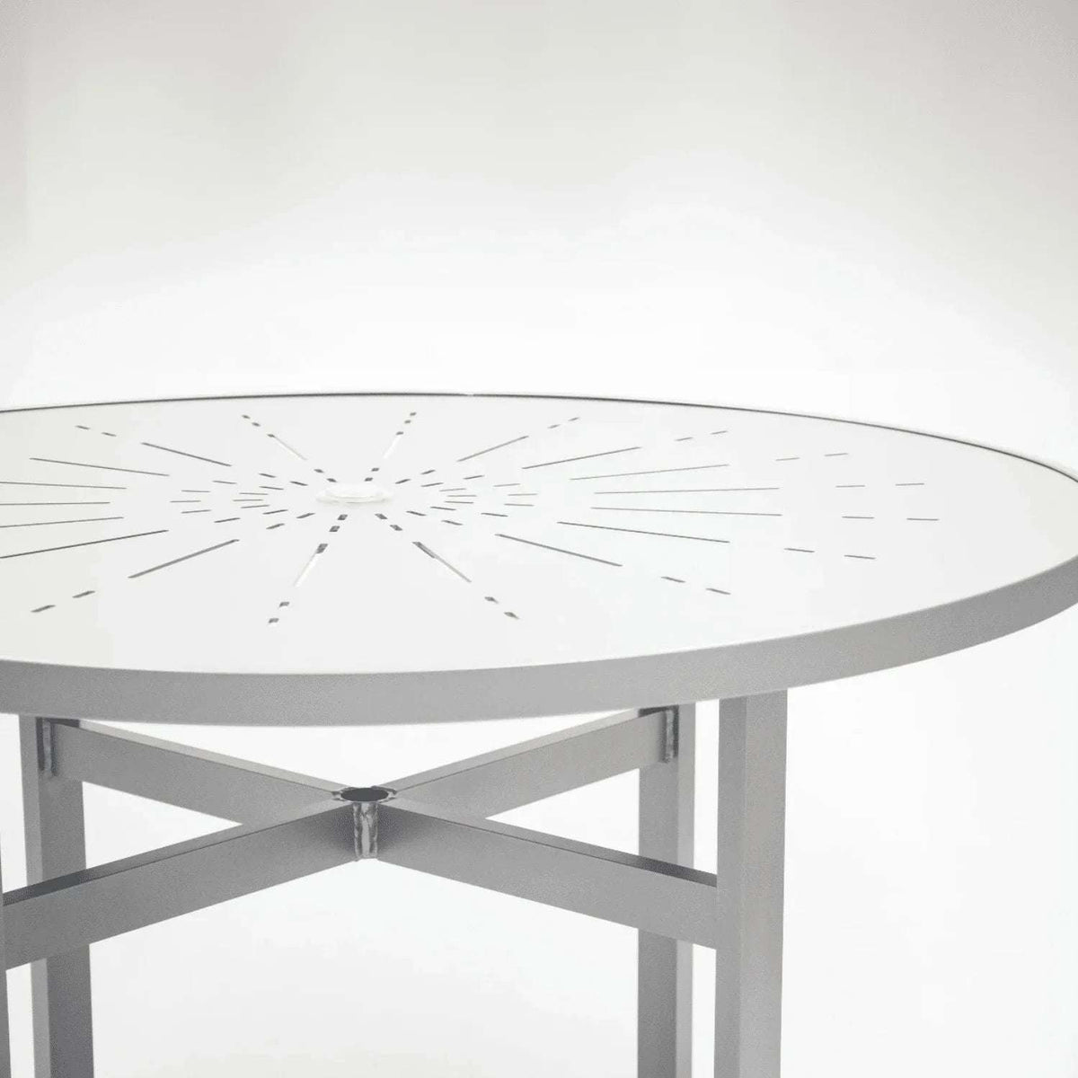 Skyline 48in Heavy Duty Aluminum Commercial Pool Patio Table – Punched Top - Outdoorsiness