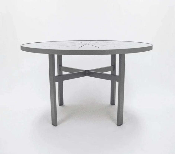 Skyline 48in Heavy Duty Aluminum Commercial Pool Patio Table – Punched Top - Outdoorsiness