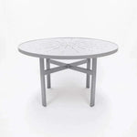 Skyline 48in Heavy Duty Aluminum Commercial Pool Patio Table – Punched Top - Outdoorsiness