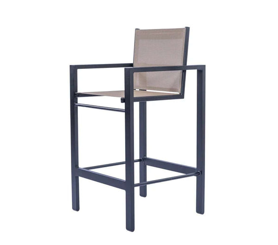 Skyline Commercial Sling Bar Height Stool – Powder-Coated Aluminum, Contemporary - Outdoorsiness