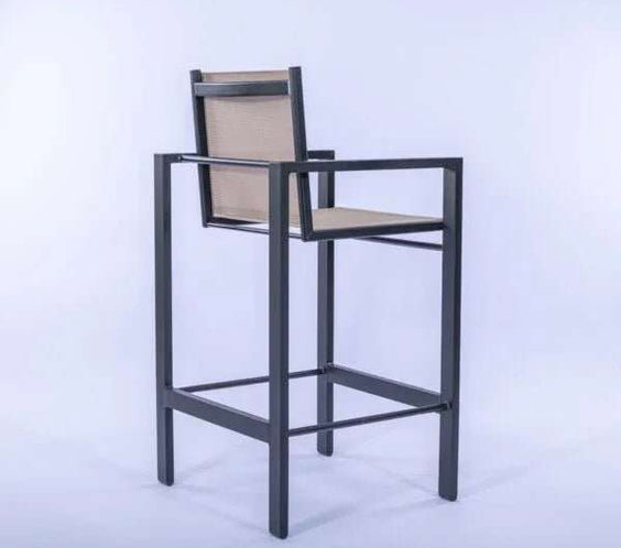 Skyline Commercial Sling Bar Height Stool – Powder-Coated Aluminum, Contemporary - Outdoorsiness