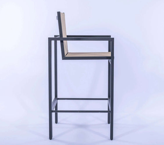 Skyline Commercial Sling Bar Height Stool – Powder-Coated Aluminum, Contemporary - Outdoorsiness
