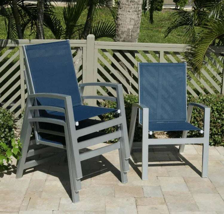 Skyline Modern Commercial Sling Pool Side Dining Chair - Outdoorsiness