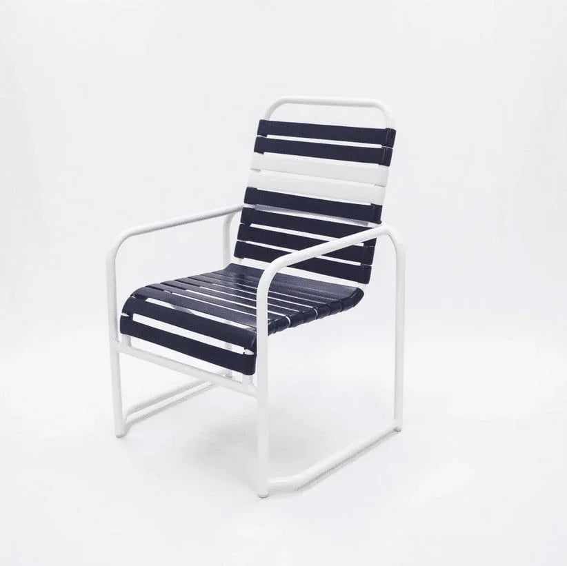 Vinyl Strap Commercial Pool Dining Chair – Sled Base