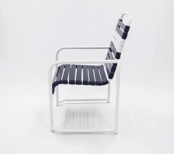Vinyl Strap Commercial Pool Dining Chair – Sled Base