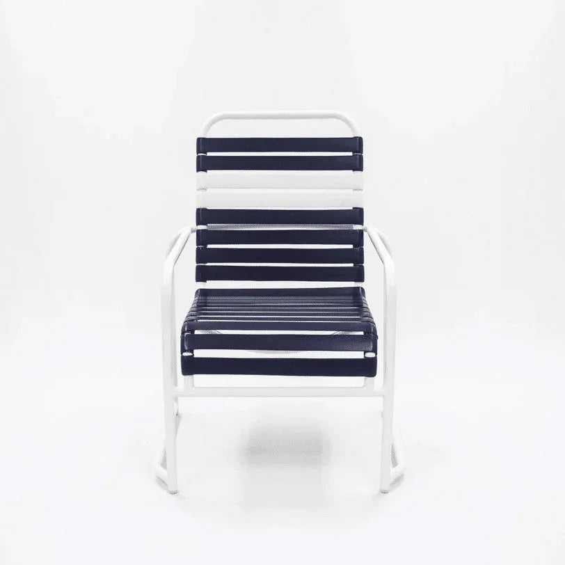Vinyl Strap Commercial Pool Dining Chair – Sled Base