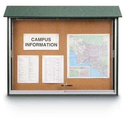 Sliding Door 45" x 36" Cork Outdoor Message Board - Outdoorsiness