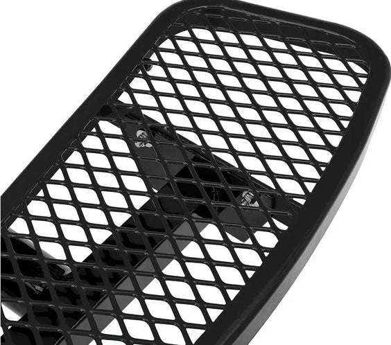 Commercial 46in Square Single Pedestal Picnic Table – Expanded Metal, In-Ground Mount