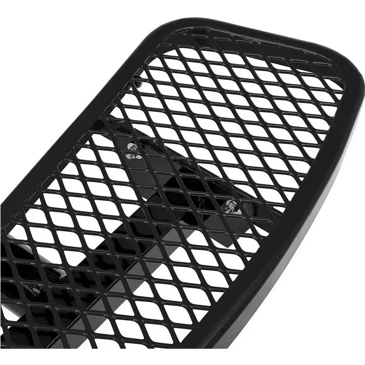 Commercial 46in Circular Single Pedestal Picnic Table – Expanded Metal, In-Ground Mount