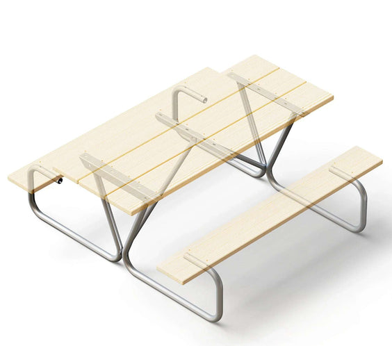 Standard Duty Bolted Picnic Table Frame Kit – Galvanized, 6ft or 8ft, Quick Ship - Outdoorsiness