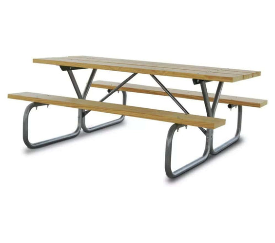 Standard Duty Bolted Picnic Table Frame Kit – Galvanized, 6ft or 8ft, Quick Ship - Outdoorsiness