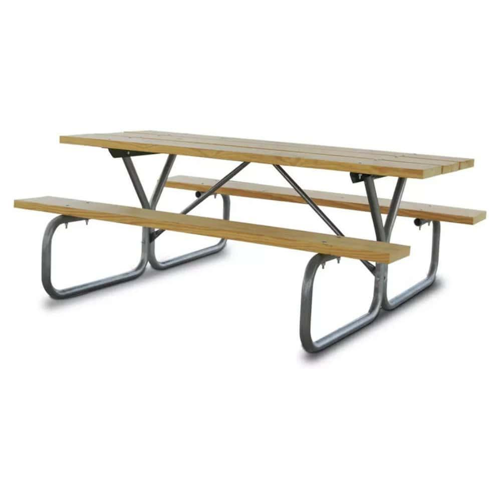 Standard Duty Bolted Picnic Table Frame Kit – Galvanized, 6ft or 8ft, Quick Ship - Outdoorsiness