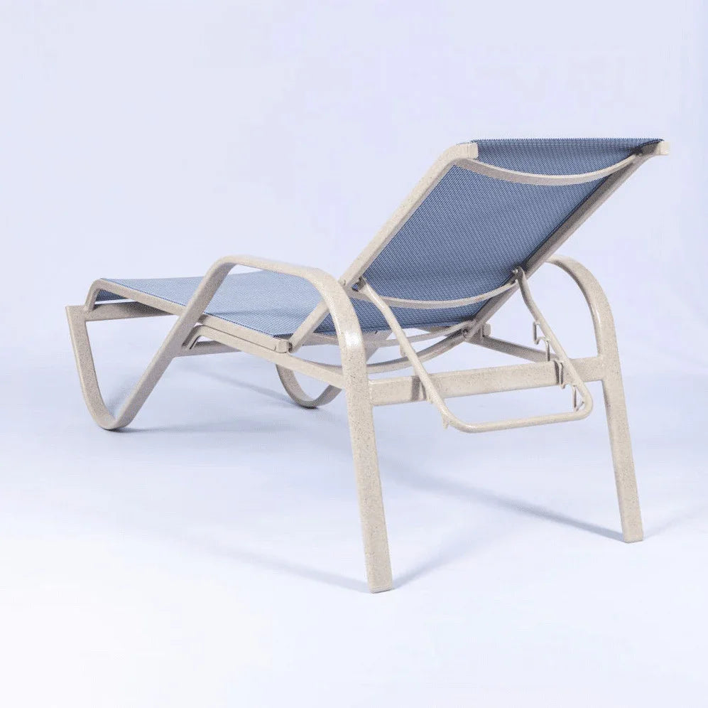 Comfort Series Commercial Sling Pool Chaise Lounge – 16in Wide Arm