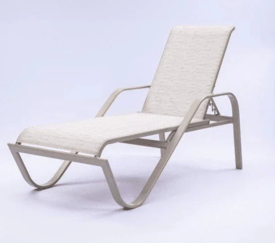 Comfort Series Commercial Sling Pool Chaise Lounge – 16in Wide Arm