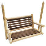 ThermaFusion Cedar Log 4-Foot Porch Swing – Northern White Cedar & Red Oak – USA Made - Outdoorsiness