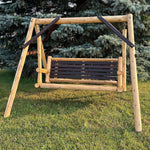 ThermaFusion Cedar Log 4-Foot Yard Swing – Northern White Cedar & Red Oak – USA Made - Outdoorsiness