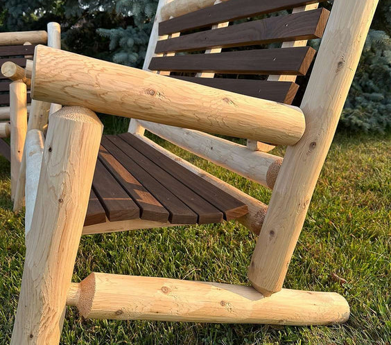 ThermaFusion Cedar Log 5-Foot Loveseat – Northern White Cedar & Red Oak – USA Made - Outdoorsiness