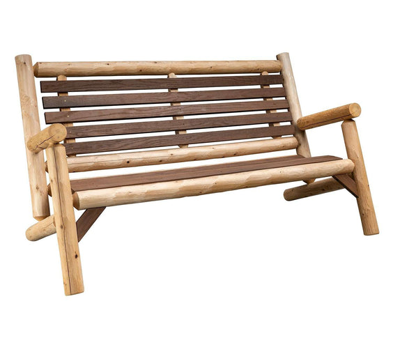 ThermaFusion Cedar Log 5-Foot Loveseat – Northern White Cedar & Red Oak – USA Made - Outdoorsiness