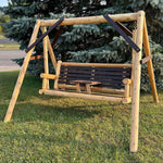 ThermaFusion Cedar Log 5-Foot Yard Swing – Northern White Cedar & Red Oak – USA Made - Outdoorsiness