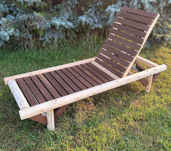 ThermaFusion Cedar Log Chaise Lounge – Northern White Cedar & Red Oak – USA Made - Outdoorsiness