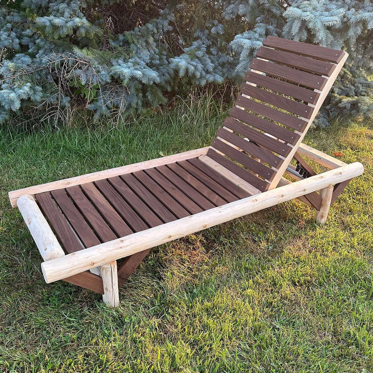 ThermaFusion Cedar Log Chaise Lounge – Northern White Cedar & Red Oak – USA Made - Outdoorsiness
