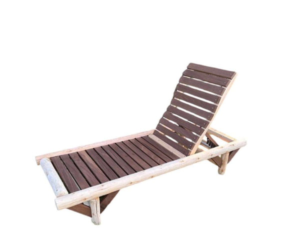 ThermaFusion Cedar Log Chaise Lounge – Northern White Cedar & Red Oak – USA Made - Outdoorsiness